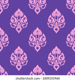 Seamless pattern, background of decorative elements of traditional Thai ornament. Stock vector illustration.