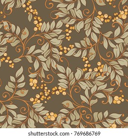 Seamless pattern, background with decorative flowers in art nouveau style, vintage, old, retro style.