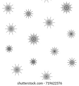 Seamless pattern, background with decorative stars. Stock vector illustration. 