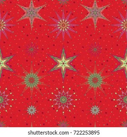 Seamless pattern, background with decorative stars. 