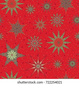 Seamless pattern, background with decorative stars. 