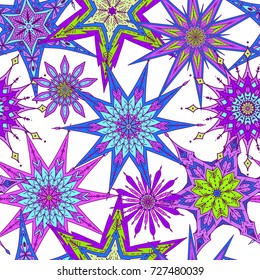 Seamless pattern, background with decorative stars. 