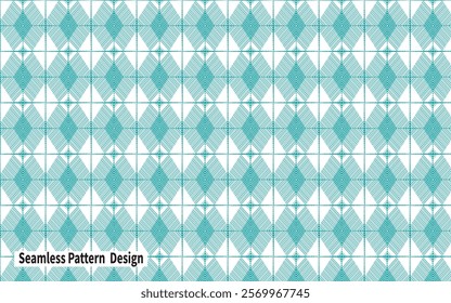 Seamless Pattern Background Design with Cyan and White Colour