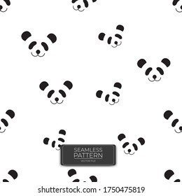 Seamless pattern background design of  Panda head. Background design vector illustration