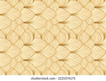 seamless pattern background designed by luxurious golden leaves concept