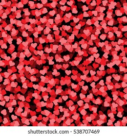 seamless pattern. background with different colored confetti hearts. Valentine's day illustration. Love card .