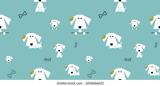 seamless  pattern background / dog bone / vector dog wallpaper background / blue green watercolor / swatches color AI