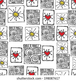 seamless pattern background. Doodles ornament theme for your design