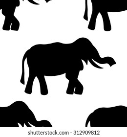 Seamless pattern background with elephants. Vector illustration