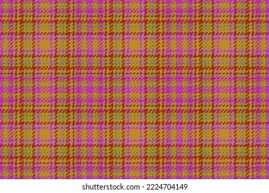 Seamless pattern background. Fabric check textile. Texture vector plaid tartan in green and yellow colors.
