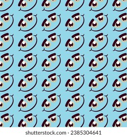 Seamless pattern background with facial expression Vector