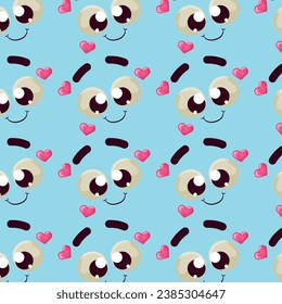 Seamless pattern background with facial expression Vector