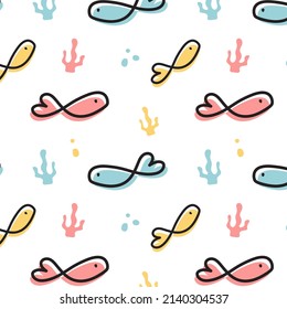 seamless pattern background with fishes