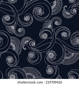 Seamless pattern background. Floral design. Cute doodle hipster seamless pattern for your design, wallpaper, background, fabric textile, packaging.