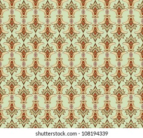 seamless pattern background with floral motif ornament