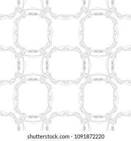 Seamless pattern, background with floral ornament In art nouveau style, vintage, old, retro style. Outline drawing. Vector illustration