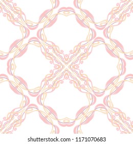 Seamless pattern, background with floral ornament In art nouveau style, vintage, old, retro style. In light ultra violet pastel colors Isolated on white background. Vector illustration