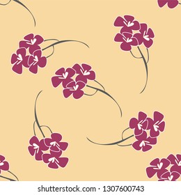 Seamless pattern, background with flowers like japanese sakura in soft colors. Stock vector illustration - endless background