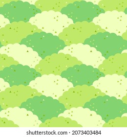 seamless pattern background of fresh green trees