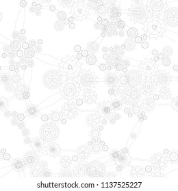 Seamless pattern background gears and cogs