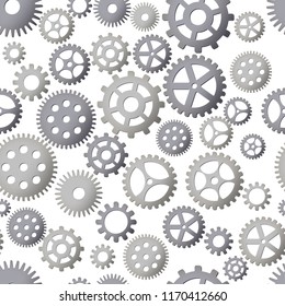 Seamless pattern background with gears. Steel Details. Vector illustration. Steampunk design.