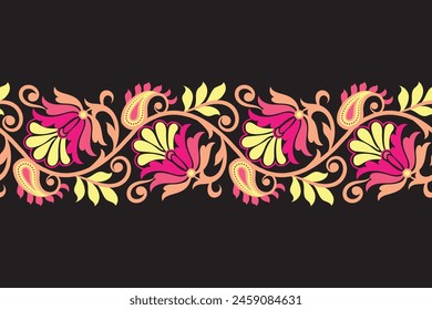 Seamless pattern background Geometric ethnic oriental ikat seamless pattern traditional Design for background, carpet, wallpaper, clothing, wrapping, Batik, fabric, illustration embroidery.
