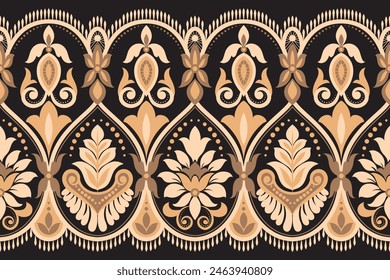 Seamless pattern background Geometric ethnic oriental ikat seamless pattern traditional Design for background, carpet, wallpaper, clothing, wrapping, Batik, fabric, illustration embroidery.

