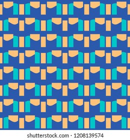 Seamless pattern background with geometric shapes, colorful illustration