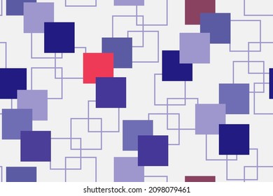 Seamless pattern background geometric background of squares in different shades of blue colors trends for 2022. Flat vector illustration in modern style.