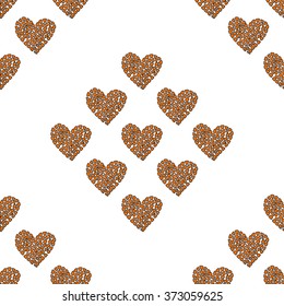 Seamless pattern background giraffe print heart. Animal wallpaper.