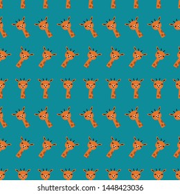 	
Seamless pattern, background with giraffe. Vector illustration. Isolated on blue mint background.