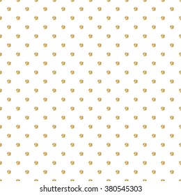 Seamless pattern background with gold glitter polka dot ornament.  Cute wallpaper. Good idea for your Wedding, Valentine's Day or Birthday design. Vector illustration