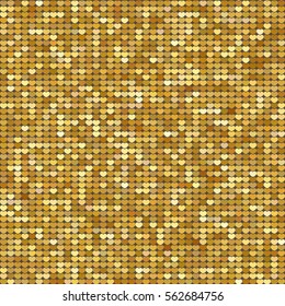 Seamless pattern background with gold glitter hearts. Vector illustration. Love concept. Cute wallpaper. Good idea for your Wedding, Valentine's Day or Birthday design.