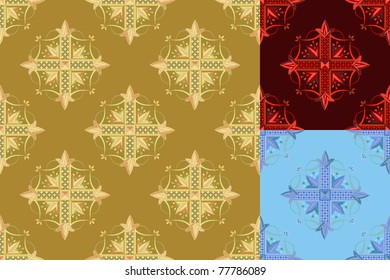 seamless a pattern for a background with a Gothic cross in a vector