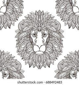 Seamless pattern, background. Graphic in black and white colors.