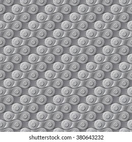 Seamless pattern, background, gray metal bicycle chain, vector illustration