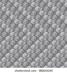 Seamless pattern, background, gray metal bicycle chain, vector illustration