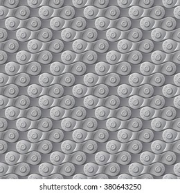 Seamless pattern, background, gray metal bicycle chain, vector illustration