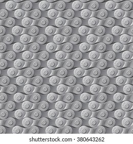 Seamless pattern, background, gray metal bicycle chain, vector illustration