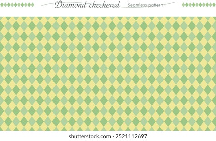 Seamless Pattern Background with 
green Diamond Checkers