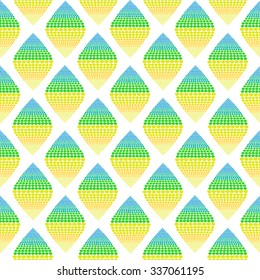 Seamless pattern background of green dot that form to rhombus.