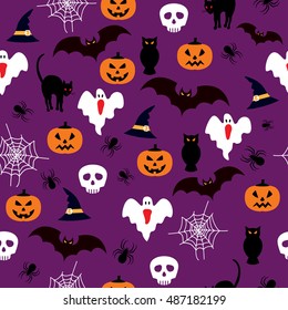  Seamless pattern background with Halloween.

