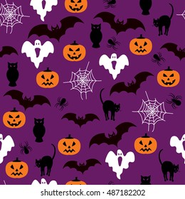  Seamless pattern background with Halloween.

