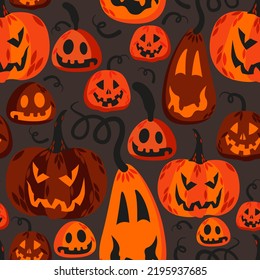seamless pattern background for halloween with pumpkins
