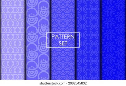 seamless pattern background with hand drawn blue curl elements.