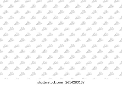 Seamless pattern background of hand drawn pizza slices in black and white. Perfect for food packaging, restaurant branding, menu design, social media content, or background