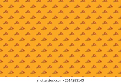 Seamless pattern background of hand drawn pizza slices in flat illustration style. Perfect for food packaging, restaurant branding, menu design, social media content, or background