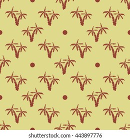 Seamless pattern background with hand drawn palm trees, summer seamless, background, vector illustration.