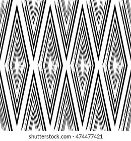 Seamless pattern background with hand drawn ink lines rhombuses vector illustration. Abstract hand drawn grunge background