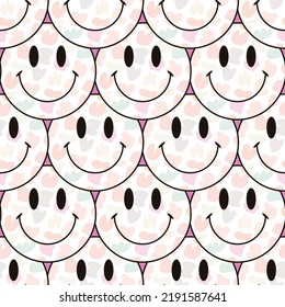 Seamless Pattern Background Happy Face Smile Stock Vector (Royalty Free ...